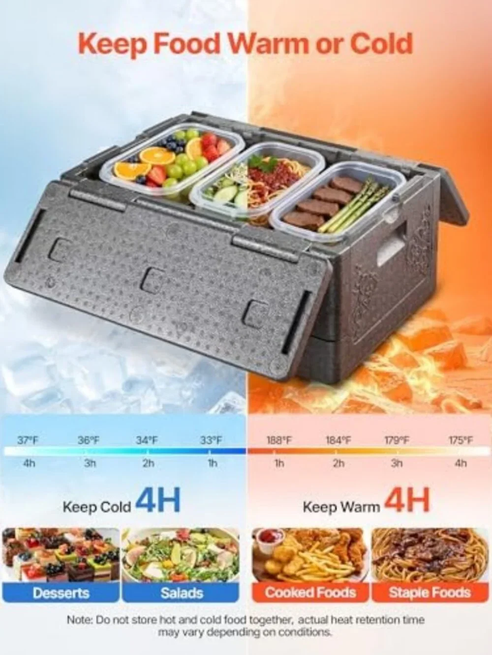 Collapsible Insulated Food Warmer 40 Qt Thermal Carrier for Catering & Events